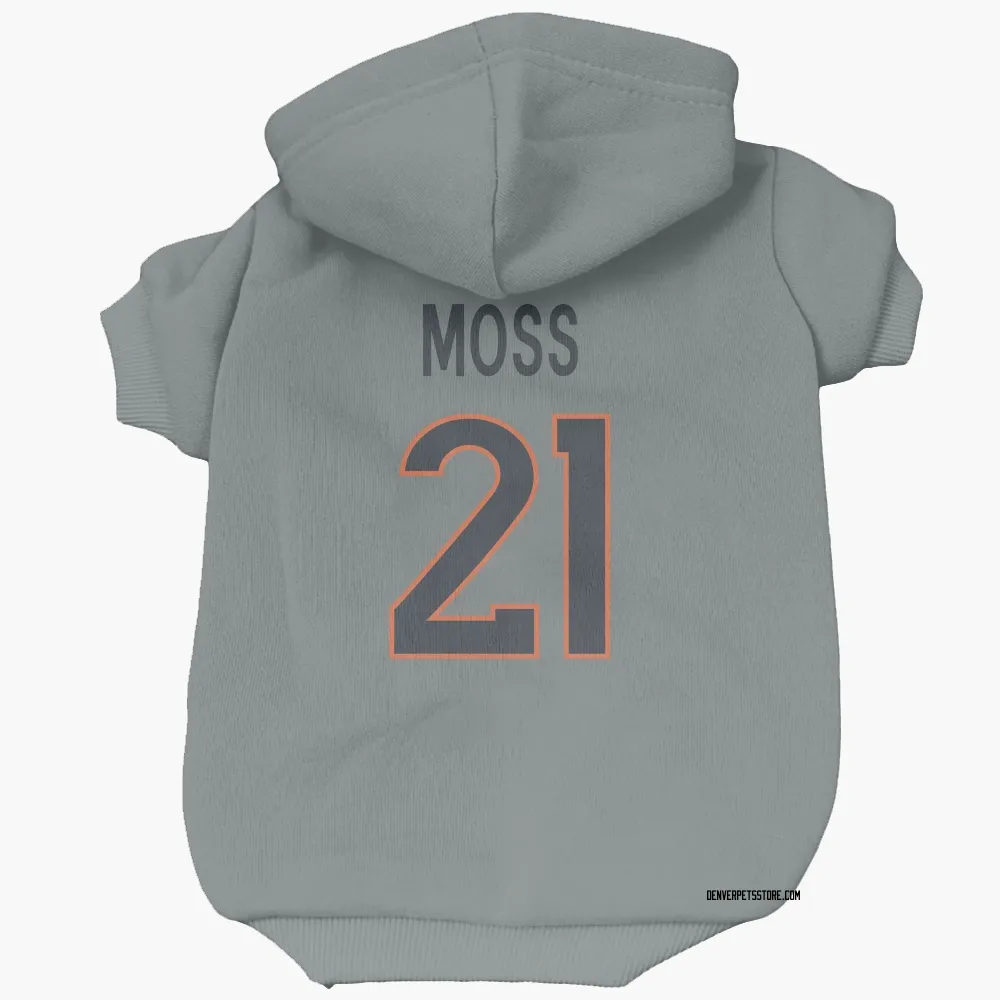 Denver Broncos Riley Moss Gray Pet Hoodie for Dog & Cat