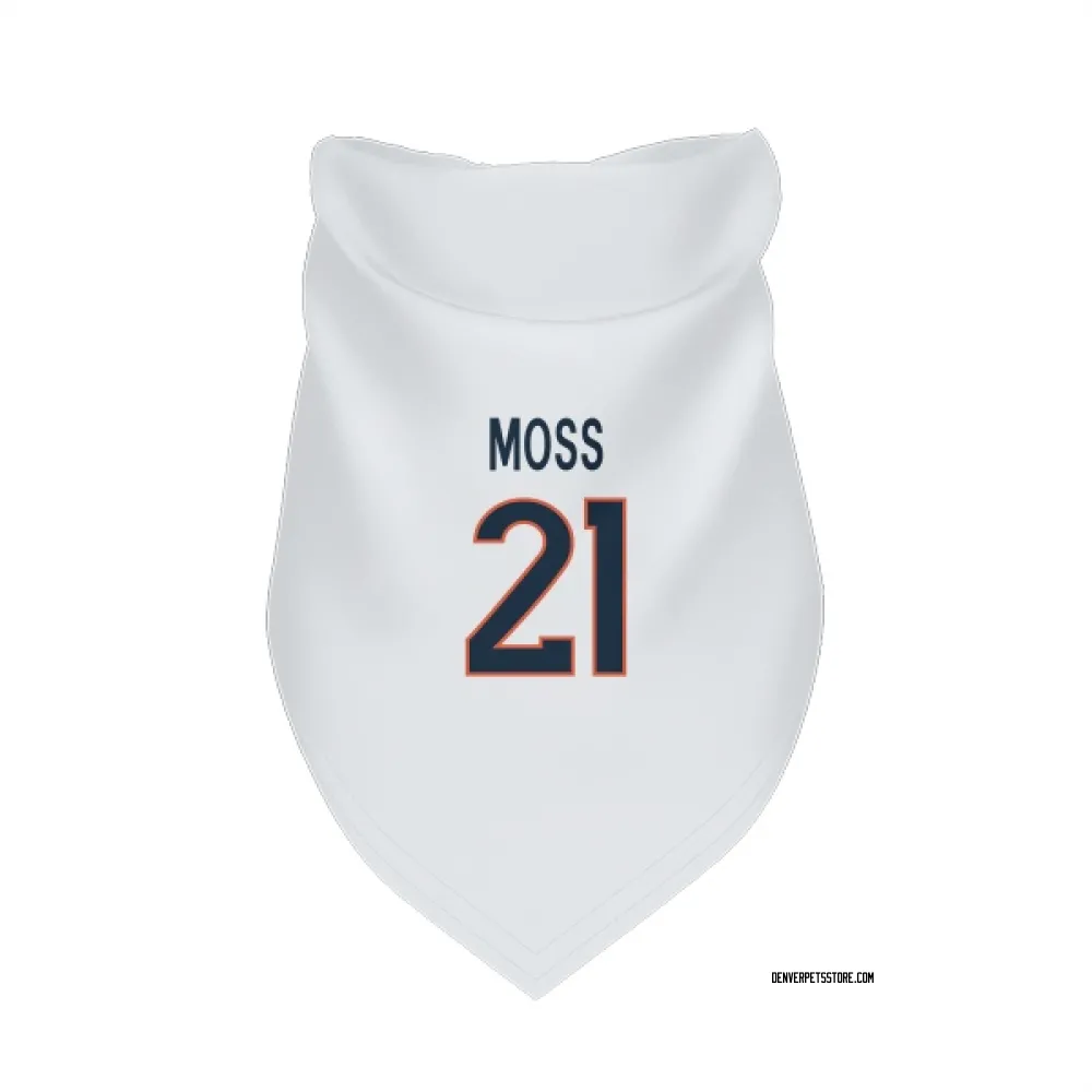 Denver Broncos Riley Moss White Pet Bandana for Dog & Cat