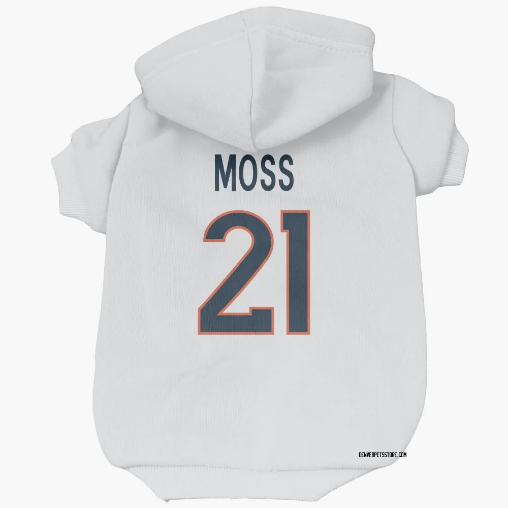 Denver Broncos Riley Moss White Pet Hoodie for Dog & Cat
