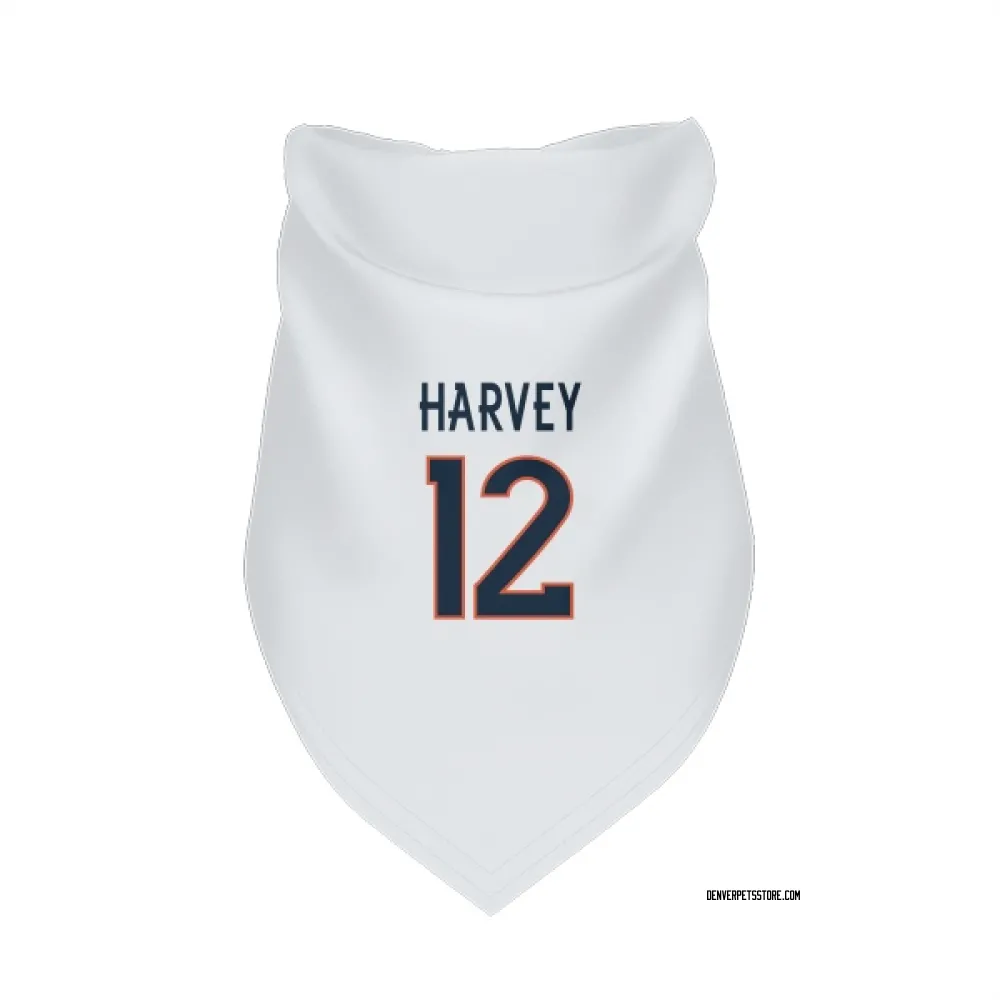 Denver Broncos RJ Harvey White Pet Bandana for Dog & Cat
