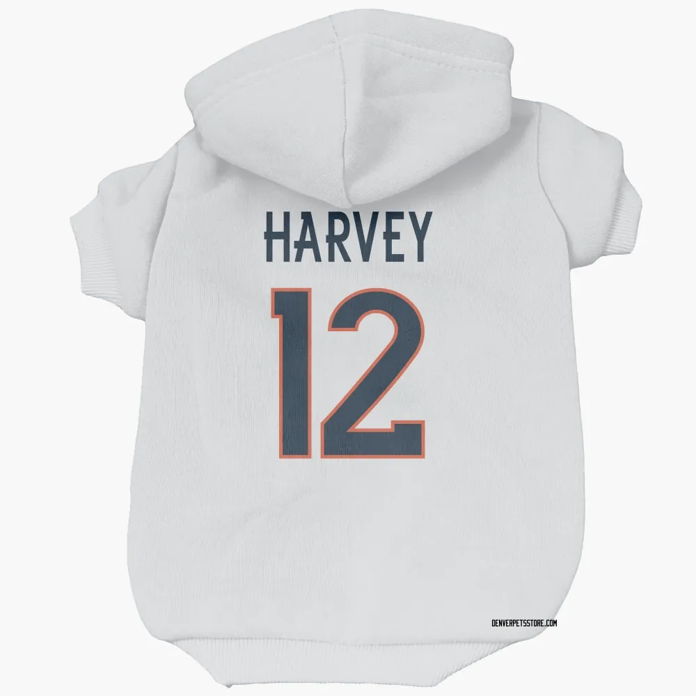 Denver Broncos RJ Harvey White Pet Hoodie for Dog & Cat