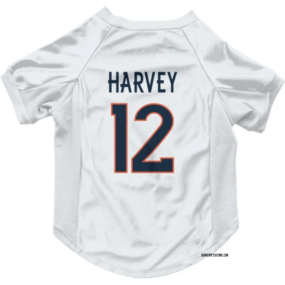 Denver Broncos RJ Harvey White Pet Jersey for Dog & Cat