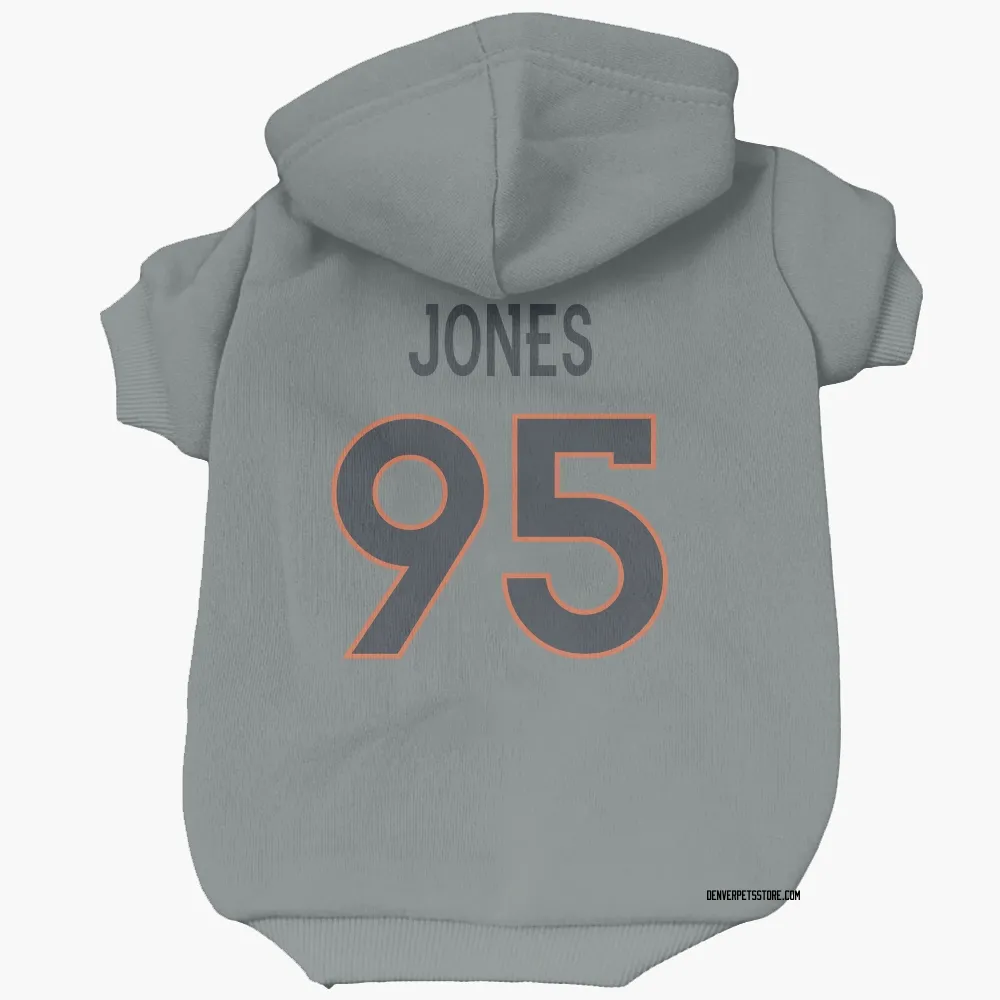 Denver Broncos Sai'vion Jones Gray Pet Hoodie for Dog & Cat