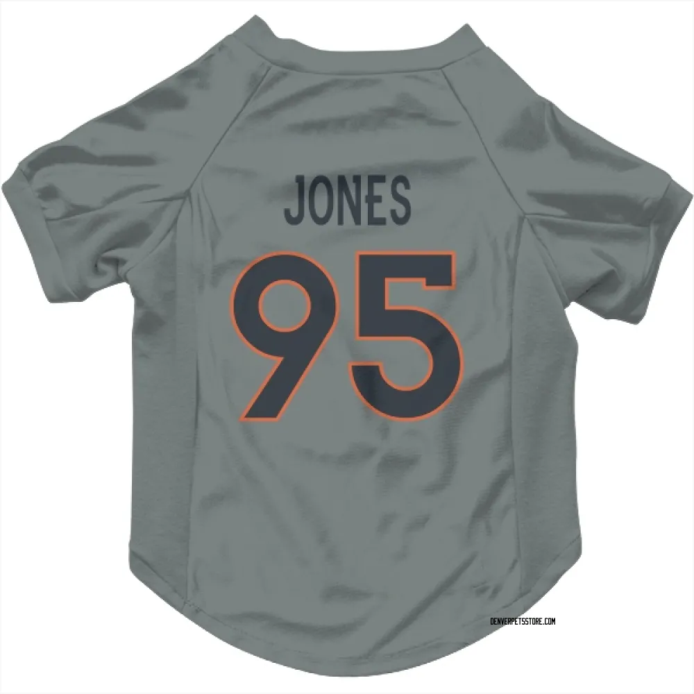Denver Broncos Sai'vion Jones Gray Pet Jersey for Dog & Cat