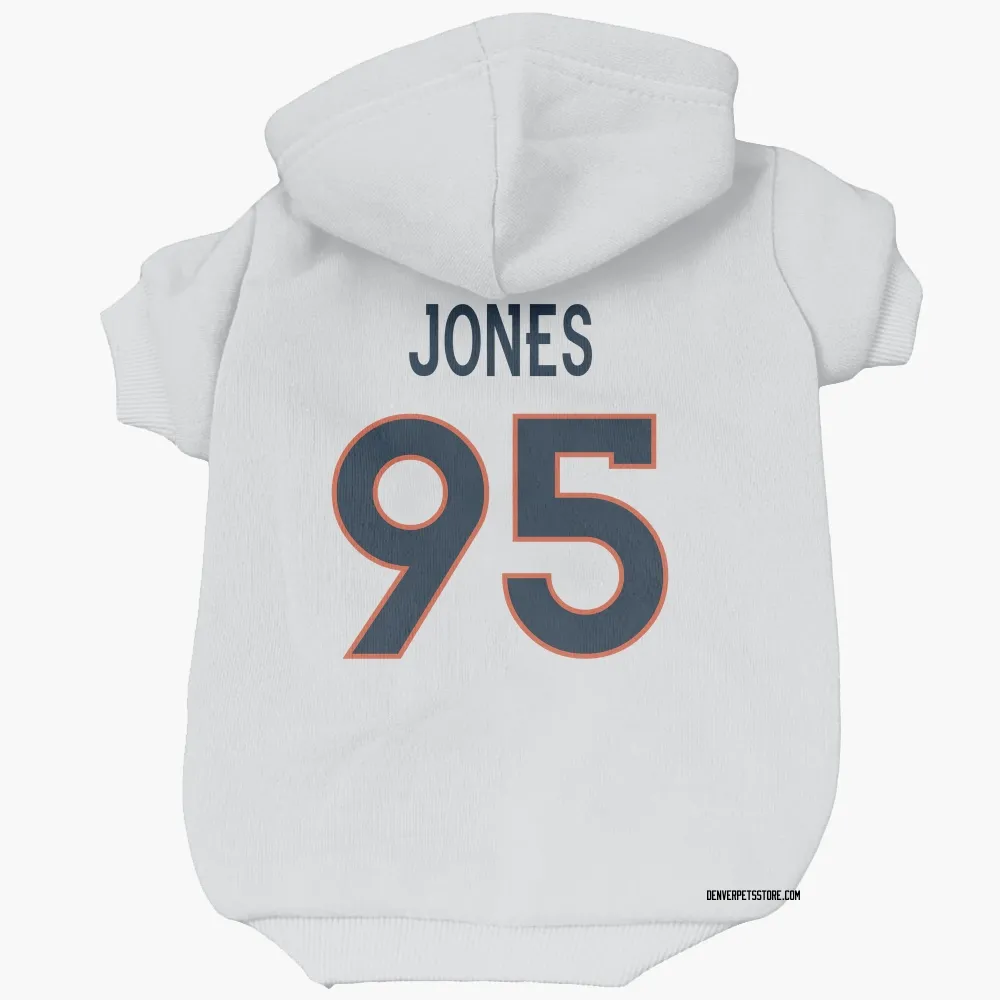Denver Broncos Sai'vion Jones White Pet Hoodie for Dog & Cat
