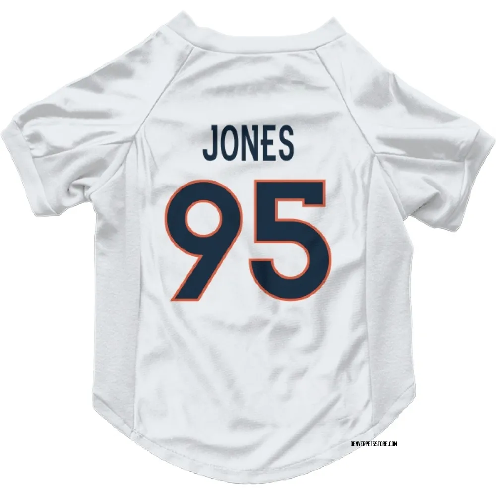 Denver Broncos Sai'vion Jones White Pet Jersey for Dog & Cat