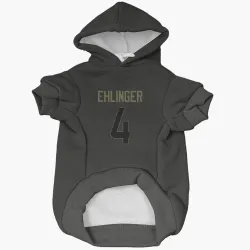 Denver Broncos Sam Ehlinger Black Service Pet Hoodie for Dog & Cat