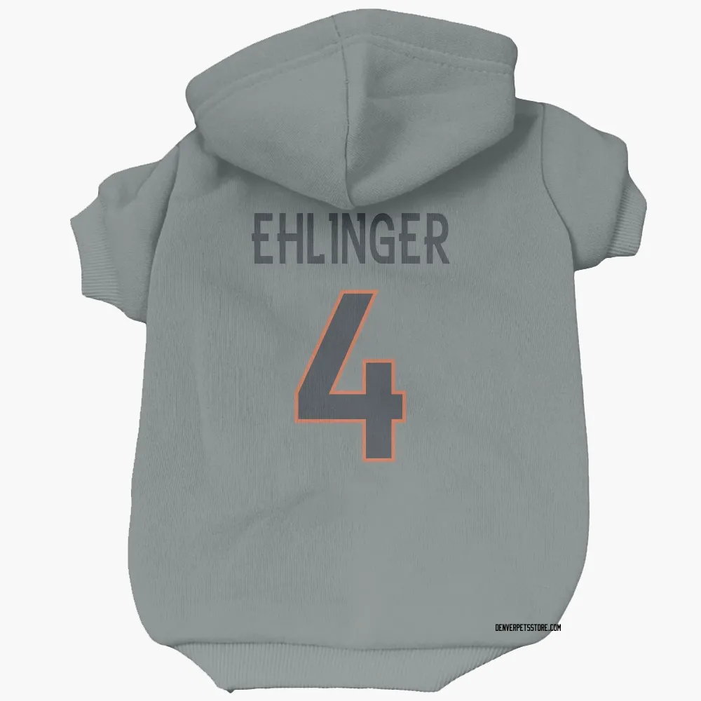 Denver Broncos Sam Ehlinger Gray Pet Hoodie for Dog & Cat