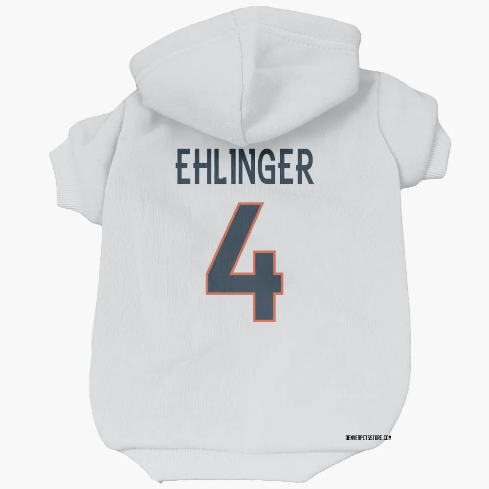 Denver Broncos Sam Ehlinger White Pet Hoodie for Dog & Cat