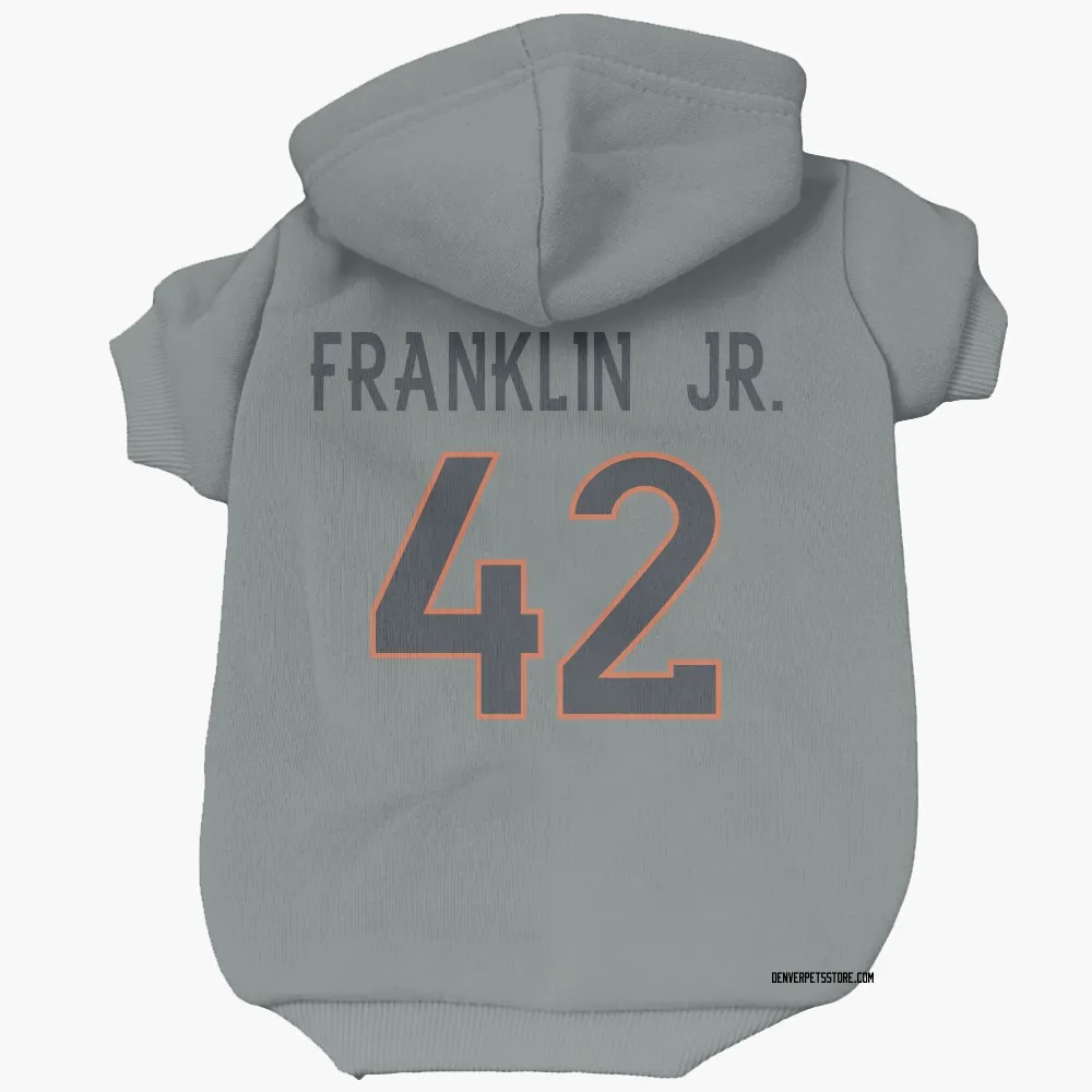 Denver Broncos Sam Franklin Jr. Gray Pet Hoodie for Dog & Cat