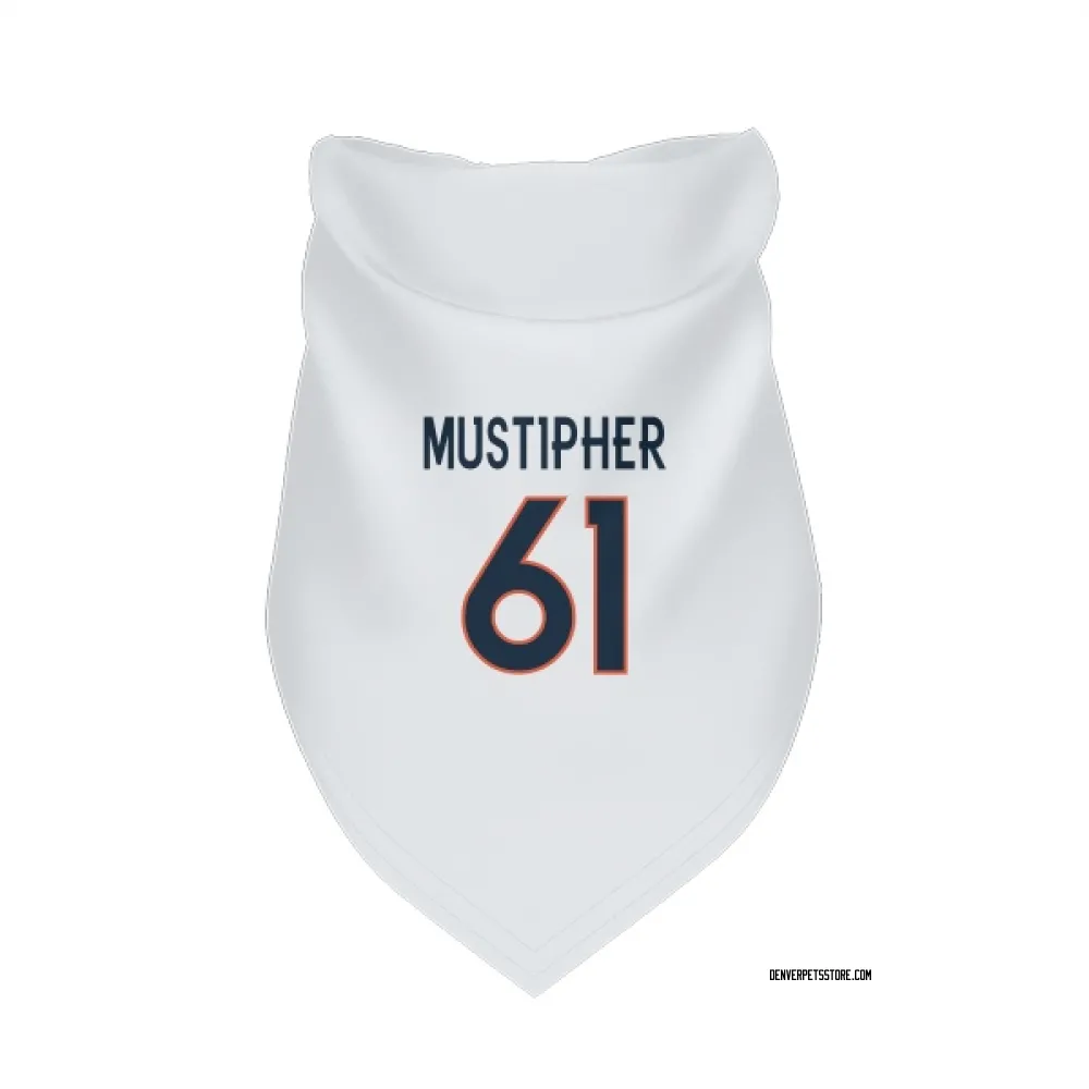 Denver Broncos Sam Mustipher White Pet Bandana for Dog & Cat