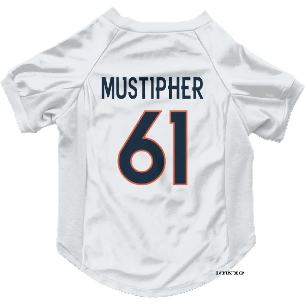Denver Broncos Sam Mustipher White Pet Jersey for Dog & Cat