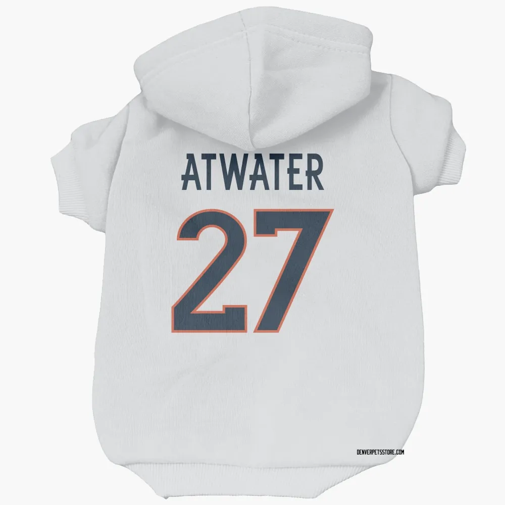 Denver Broncos Steve Atwater White Pet Hoodie for Dog & Cat