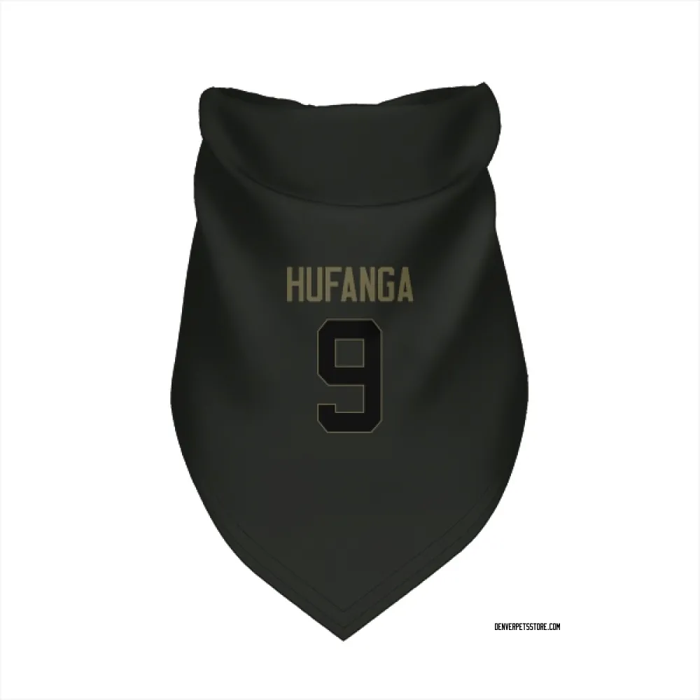 Denver Broncos Talanoa Hufanga Black Service Pet Bandana for Dog & Cat