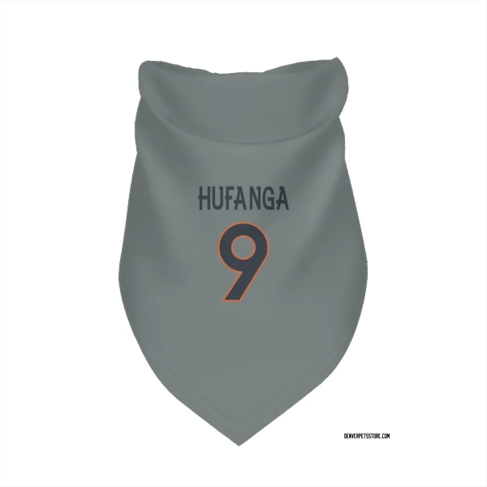 Denver Broncos Talanoa Hufanga Gray Pet Bandana for Dog & Cat
