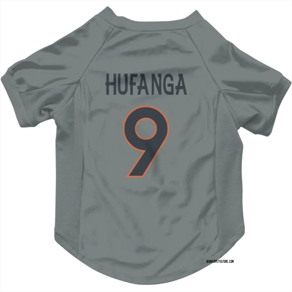 Denver Broncos Talanoa Hufanga Gray Pet Jersey for Dog & Cat