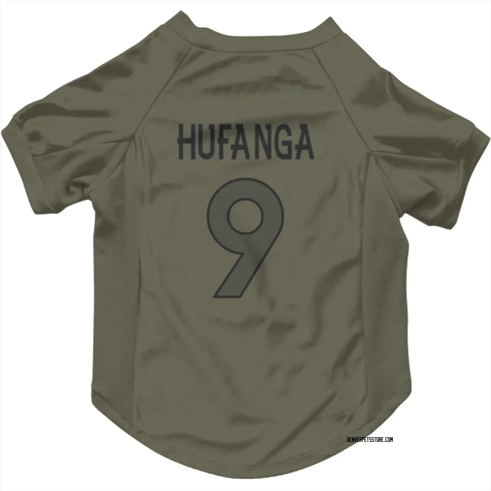 Denver Broncos Talanoa Hufanga Olive Pet Jersey for Dog & Cat