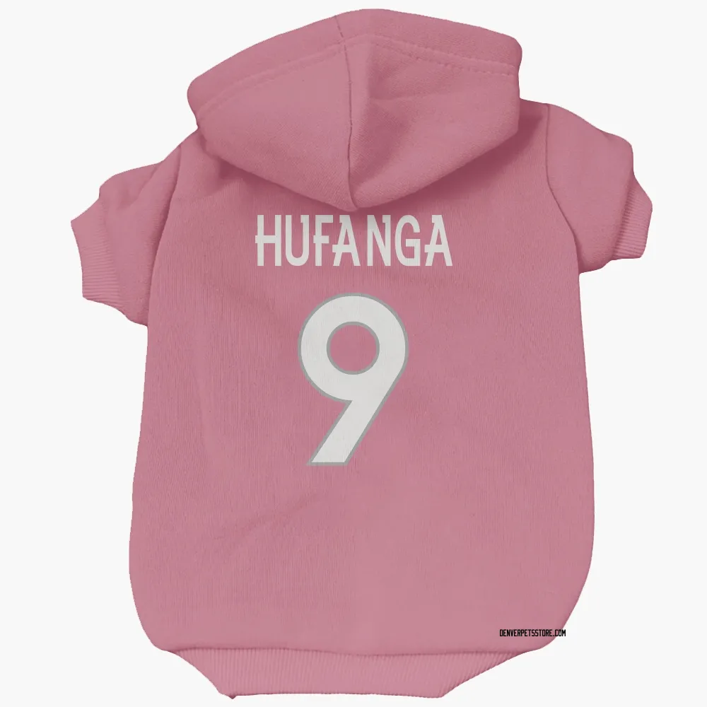 Denver Broncos Talanoa Hufanga Pink Pet Hoodie for Dog & Cat