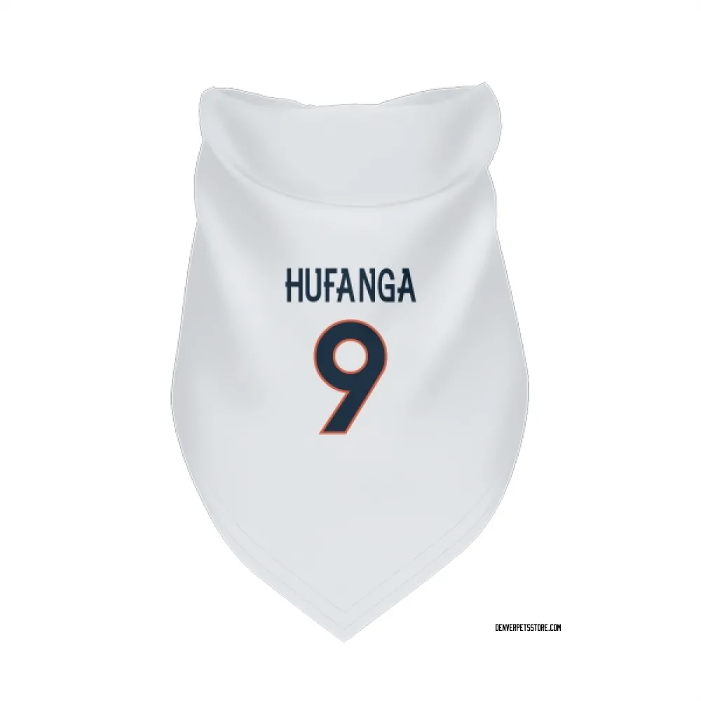 Denver Broncos Talanoa Hufanga White Pet Bandana for Dog & Cat