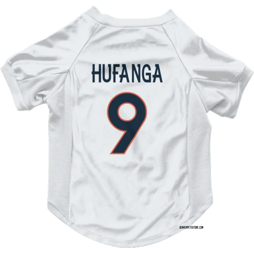Denver Broncos Talanoa Hufanga White Pet Jersey for Dog & Cat