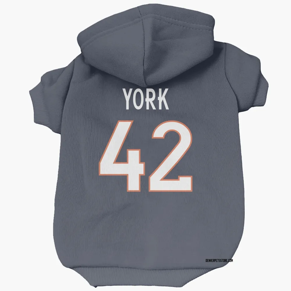 Denver Broncos Taurean York Navy Pet Hoodie for Dog & Cat