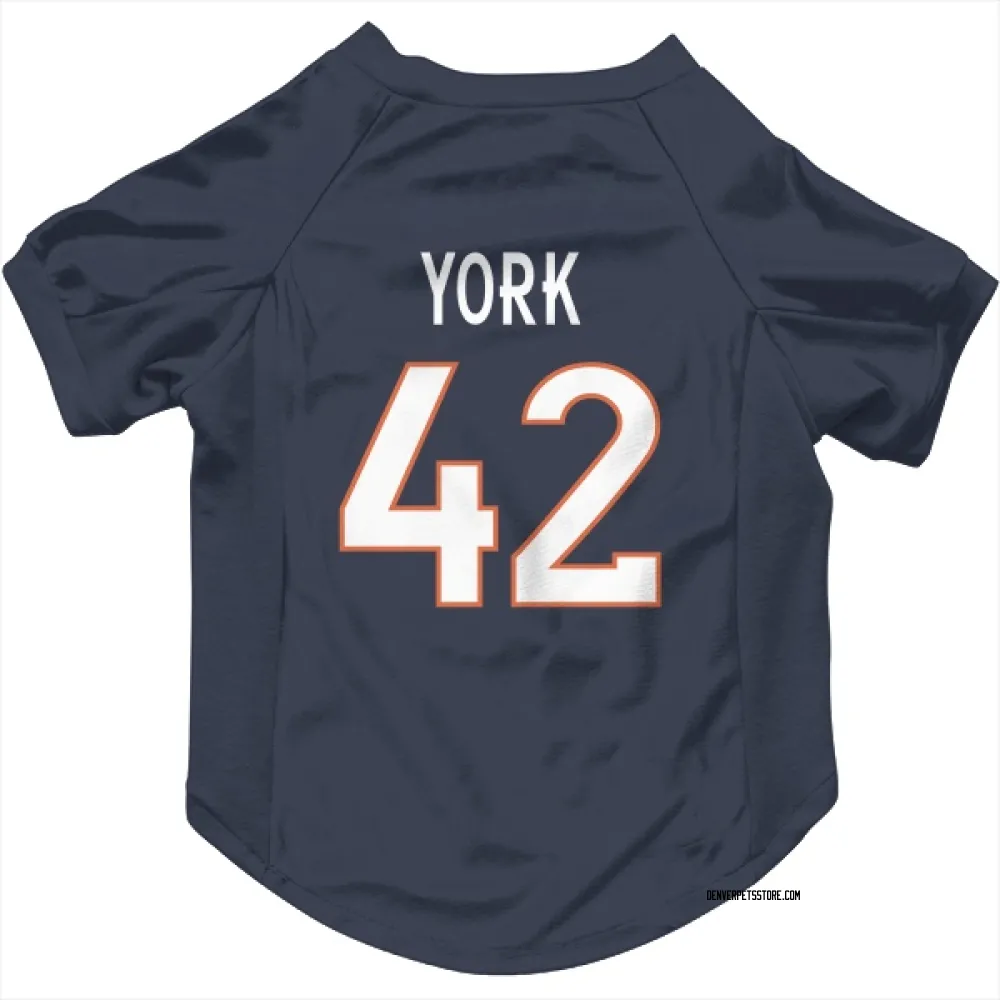 Denver Broncos Taurean York Navy Pet Jersey for Dog & Cat