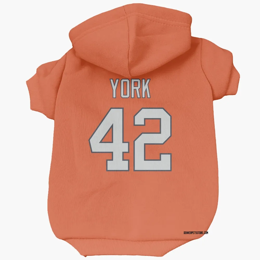 Denver Broncos Taurean York Orange Pet Hoodie for Dog & Cat