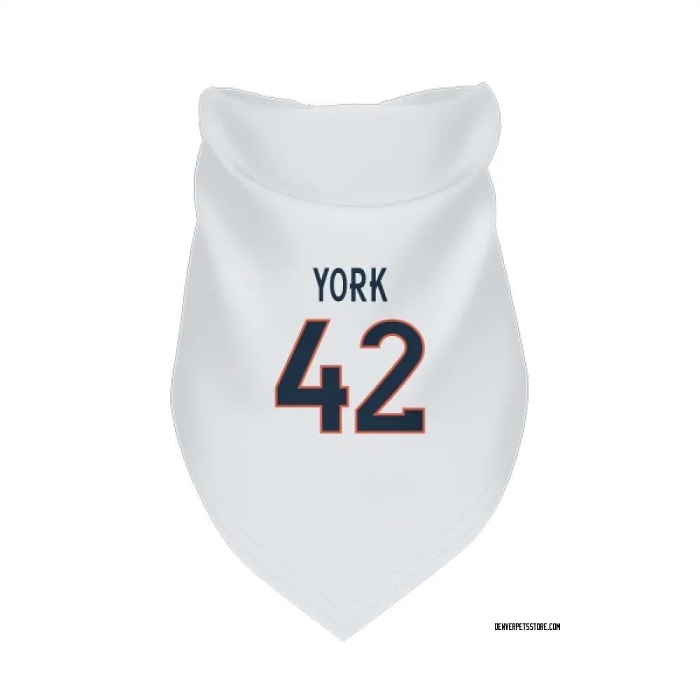 Denver Broncos Taurean York White Pet Bandana for Dog & Cat