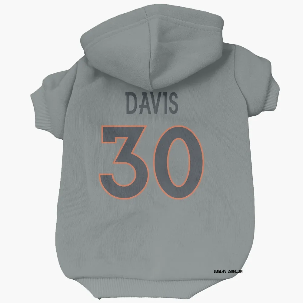 Denver Broncos Terrell Davis Gray Pet Hoodie for Dog & Cat