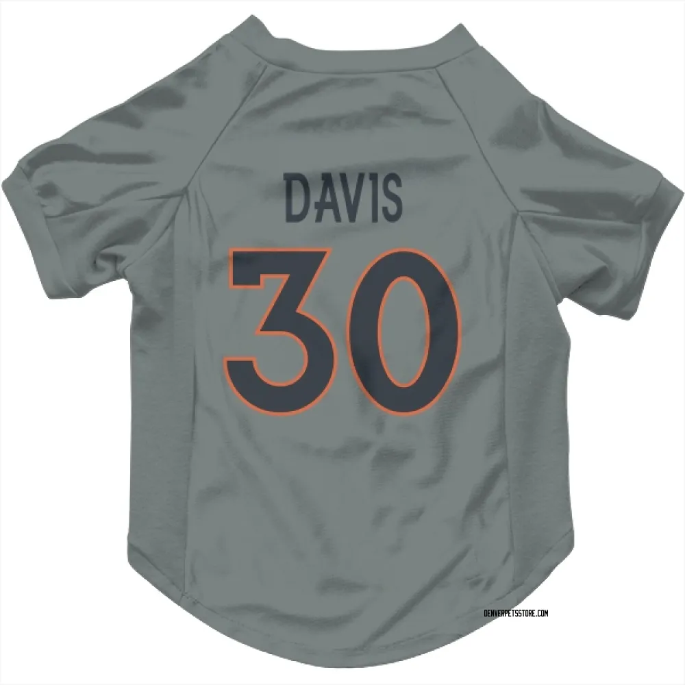 Denver Broncos Terrell Davis Gray Pet Jersey for Dog & Cat
