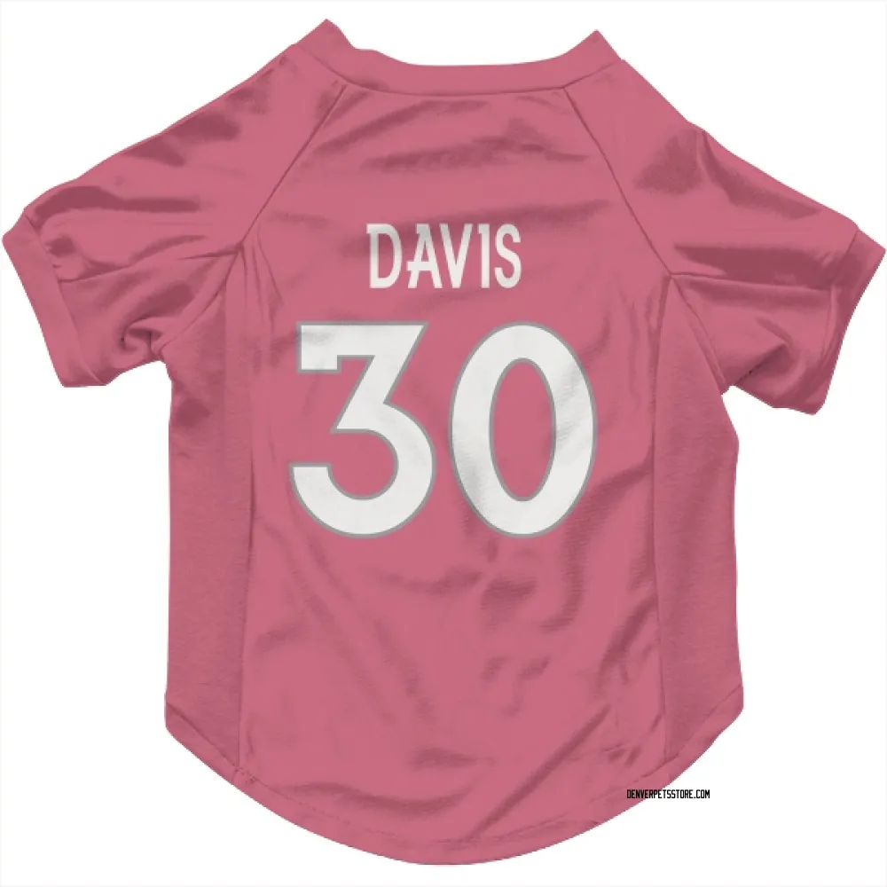 Denver Broncos Terrell Davis Pink Pet Jersey for Dog & Cat