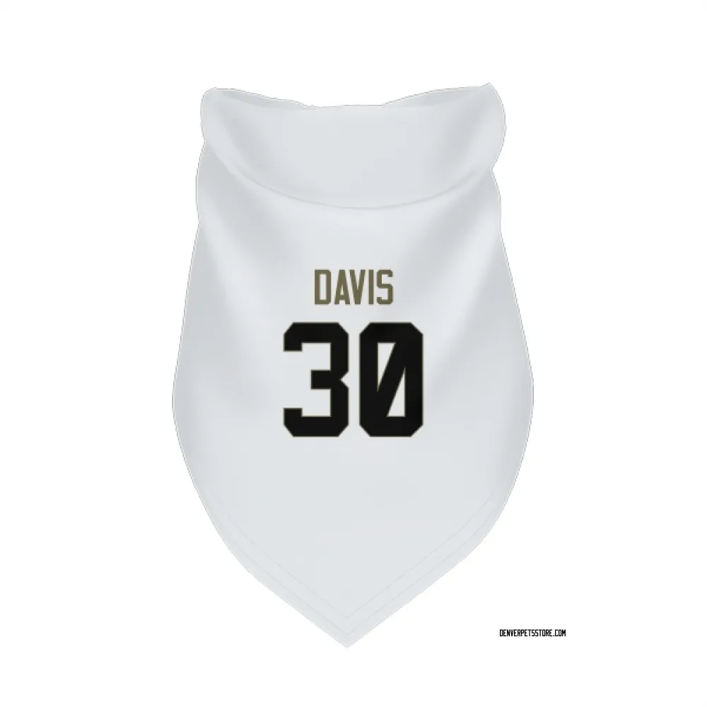 Denver Broncos Terrell Davis White Pet Bandana for Dog & Cat