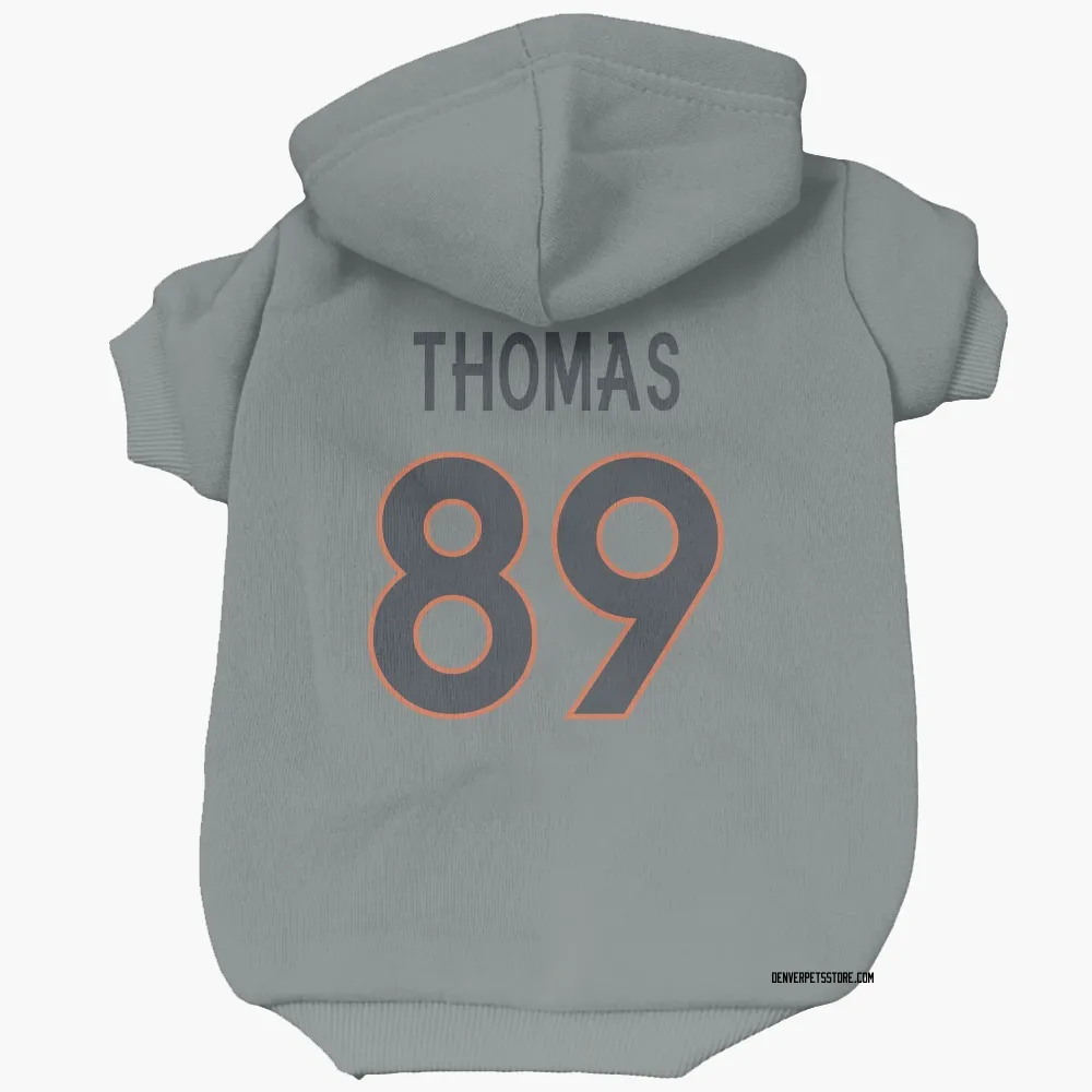 Denver Broncos Thayer Thomas Gray Pet Hoodie for Dog & Cat