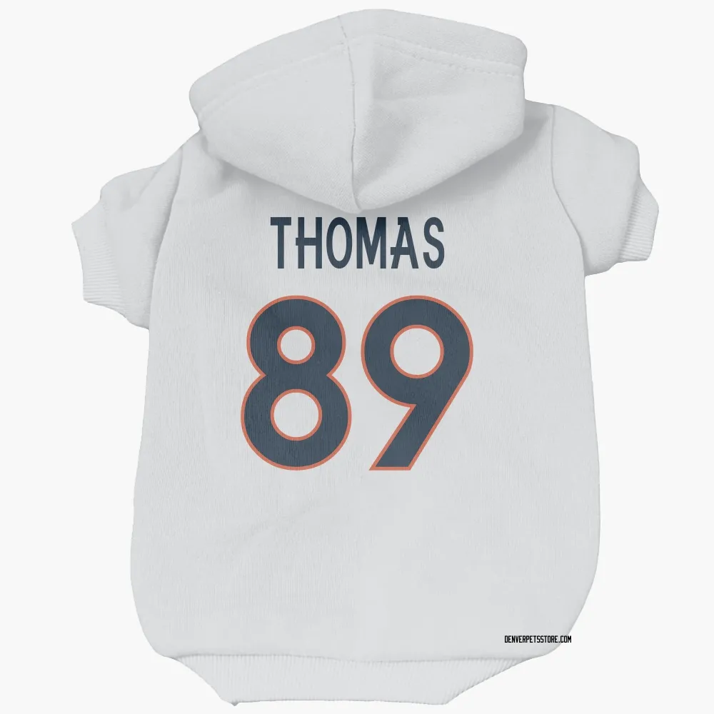 Denver Broncos Thayer Thomas White Pet Hoodie for Dog & Cat