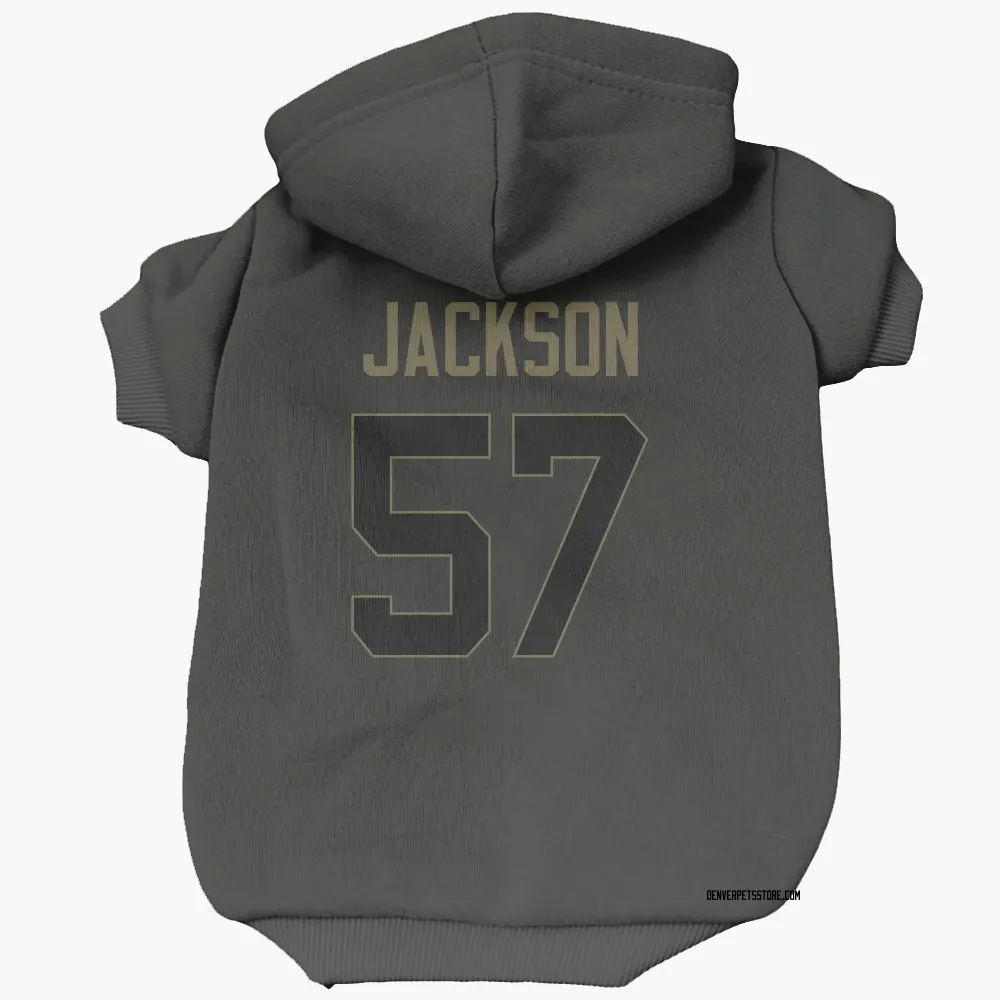 Denver Broncos Tom Jackson Black Service Pet Hoodie for Dog & Cat