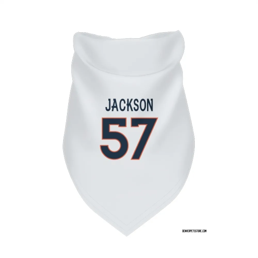 Denver Broncos Tom Jackson White Pet Bandana for Dog & Cat