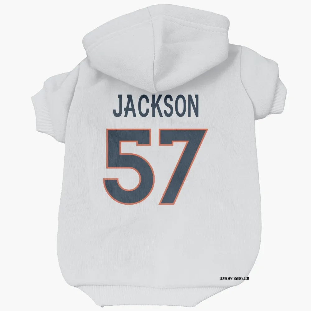 Denver Broncos Tom Jackson White Pet Hoodie for Dog & Cat