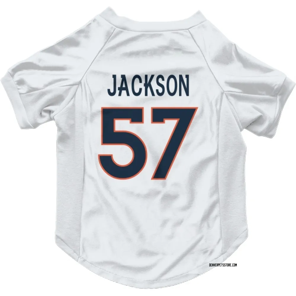 Denver Broncos Tom Jackson White Pet Jersey for Dog & Cat