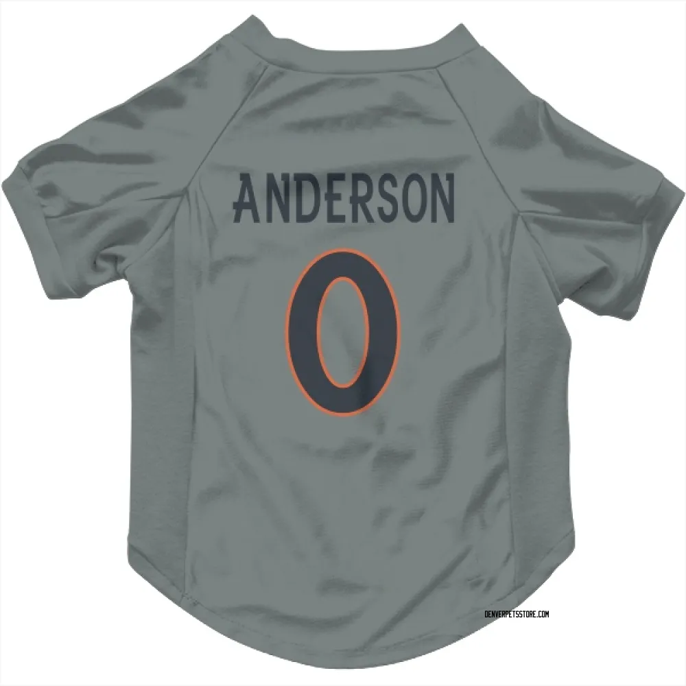 Denver Broncos Tycen Anderson Gray Pet Jersey for Dog & Cat