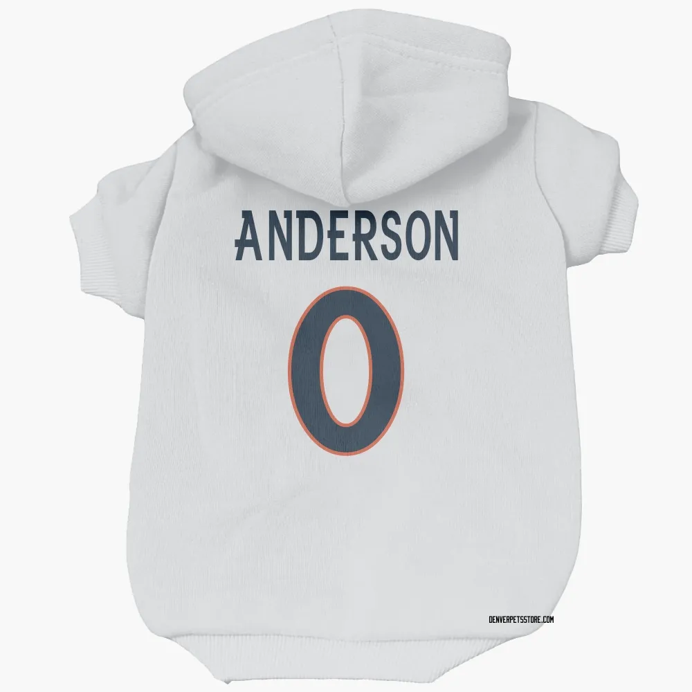Denver Broncos Tycen Anderson White Pet Hoodie for Dog & Cat