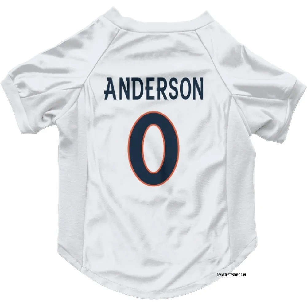 Denver Broncos Tycen Anderson White Pet Jersey for Dog & Cat