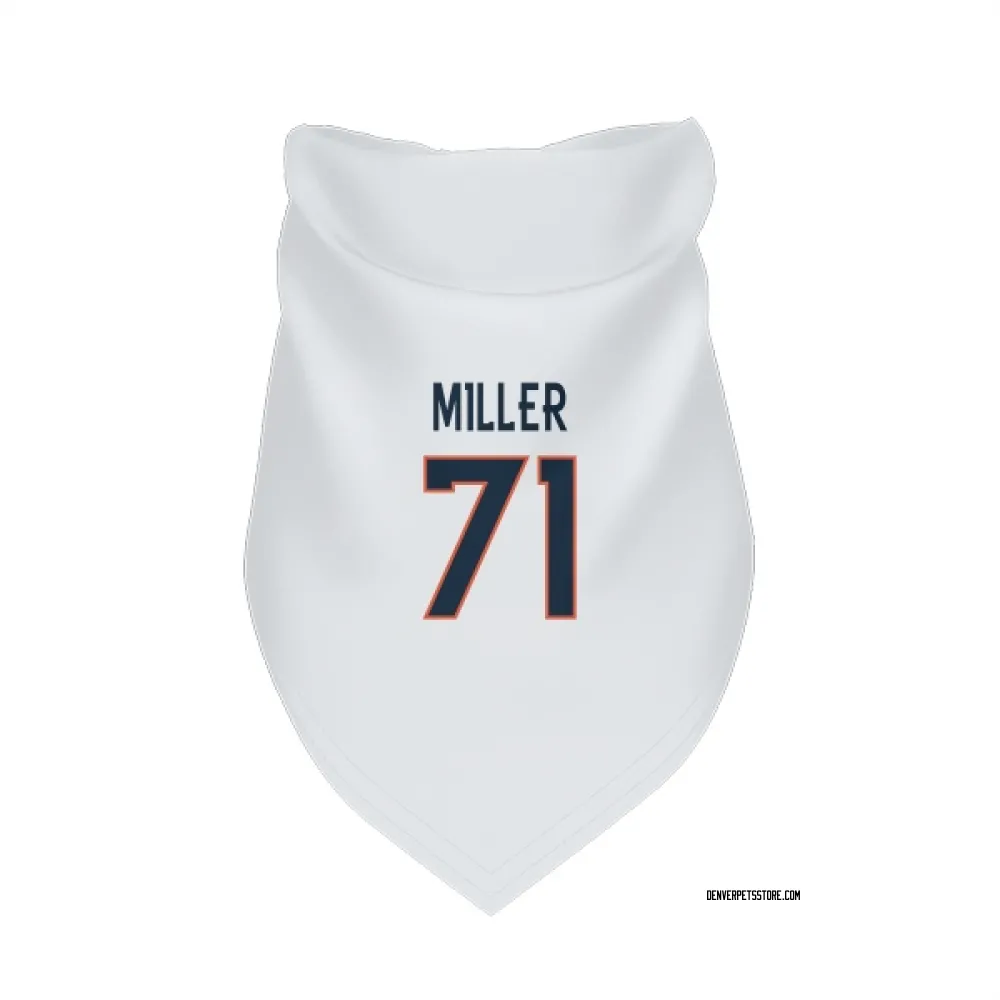 Denver Broncos Tyler Miller White Pet Bandana for Dog & Cat