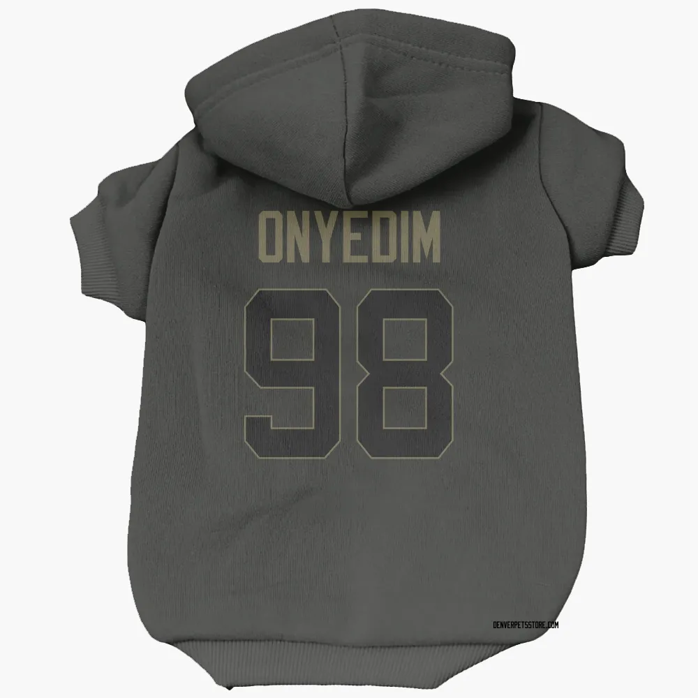 Denver Broncos Tyler Onyedim Black Service Pet Hoodie for Dog & Cat