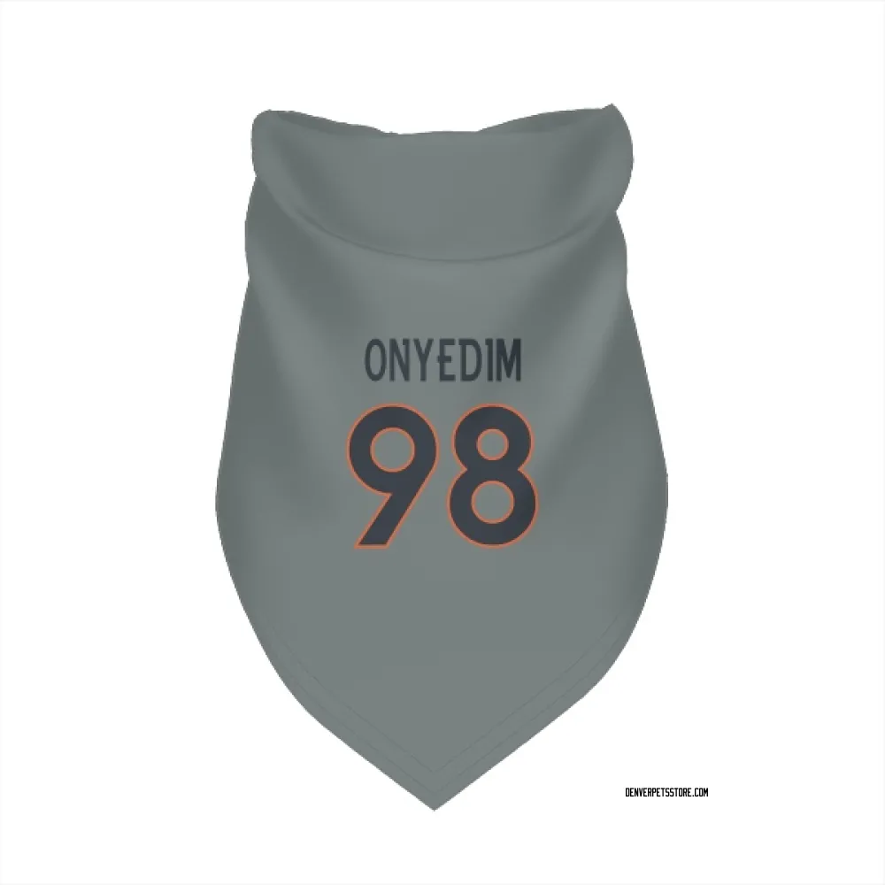 Denver Broncos Tyler Onyedim Gray Pet Bandana for Dog & Cat