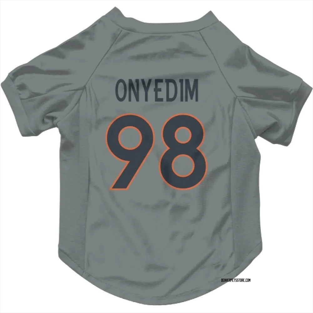 Denver Broncos Tyler Onyedim Gray Pet Jersey for Dog & Cat