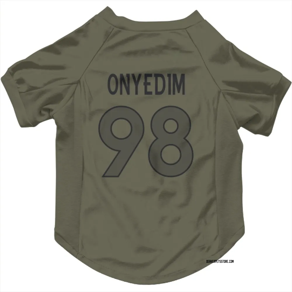 Denver Broncos Tyler Onyedim Olive Pet Jersey for Dog & Cat