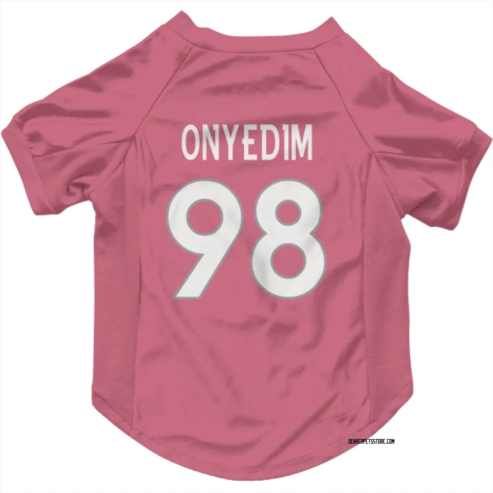 Denver Broncos Tyler Onyedim Pink Pet Jersey for Dog & Cat