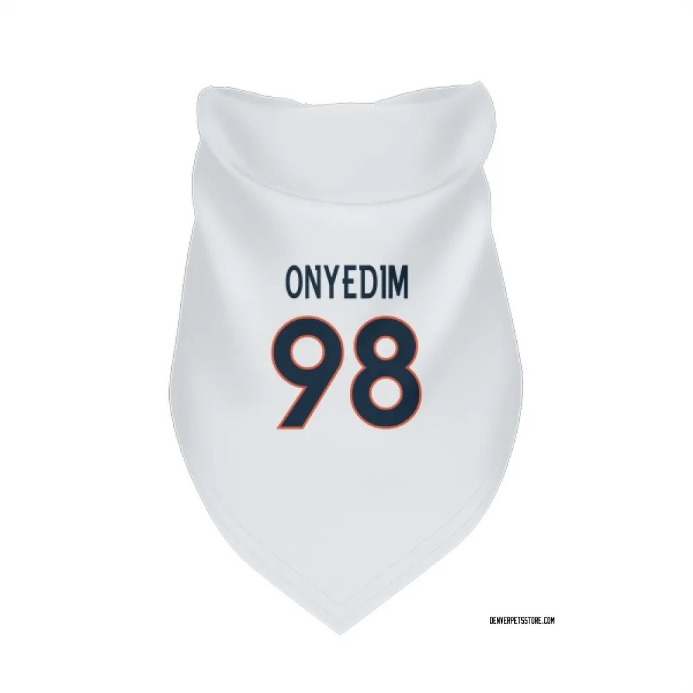 Denver Broncos Tyler Onyedim White Pet Bandana for Dog & Cat