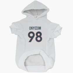 Denver Broncos Tyler Onyedim White Pet Hoodie for Dog & Cat