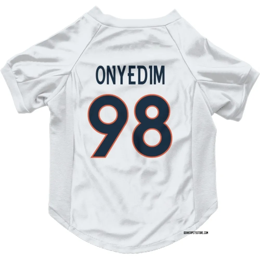 Denver Broncos Tyler Onyedim White Pet Jersey for Dog & Cat